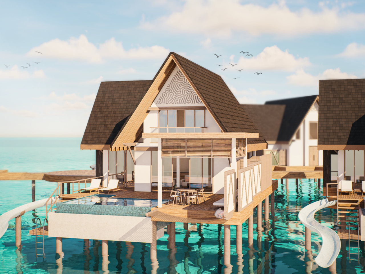 Water Pool Suite with Slide